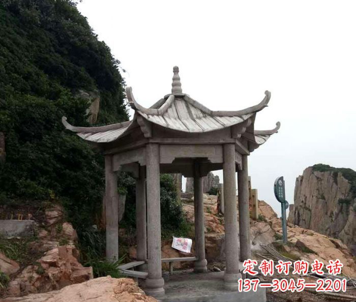 赣州仿古六角凉亭石雕 (7)