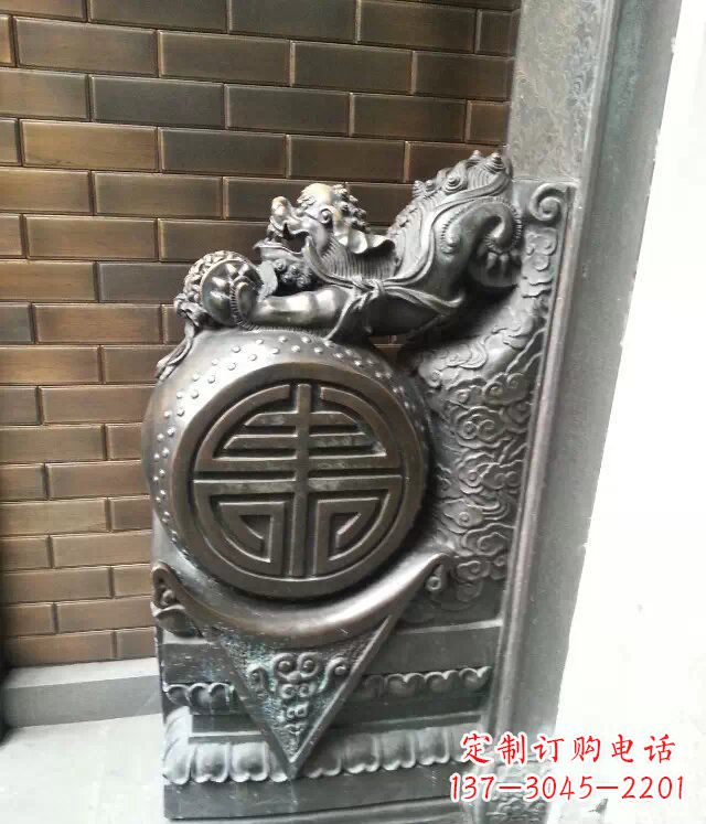 赣州精美仿古门墩铜雕