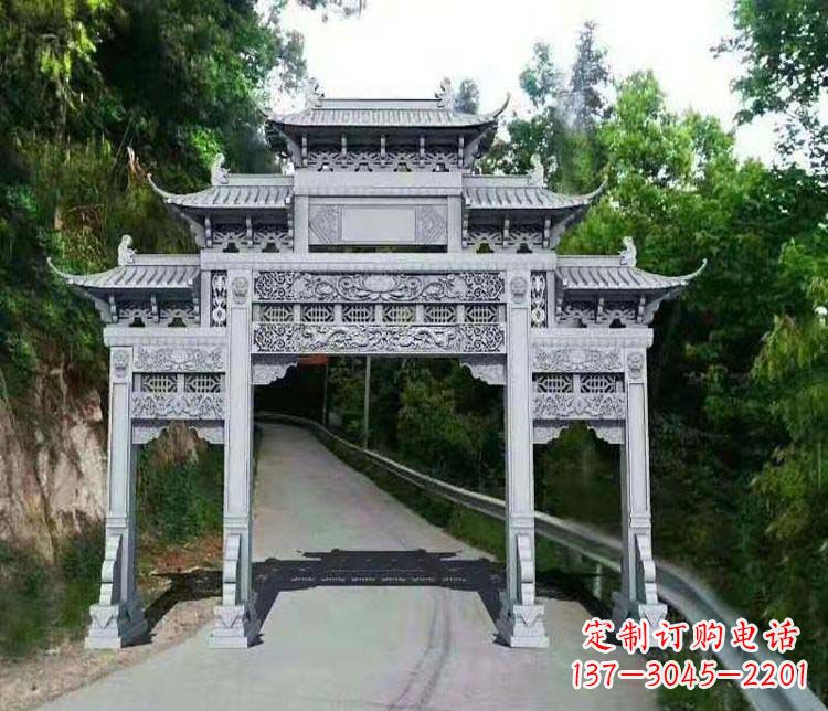 赣州仿古三门牌坊石雕
