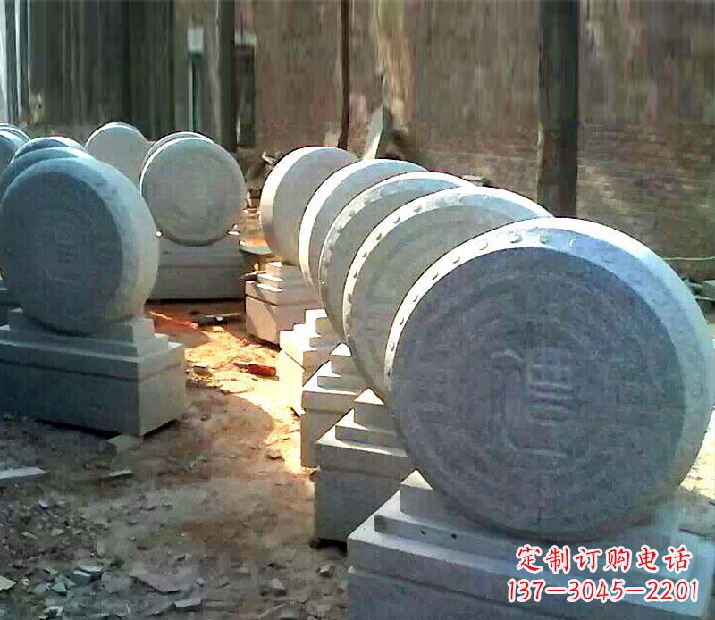 赣州仿古石门墩招财抱鼓石雕