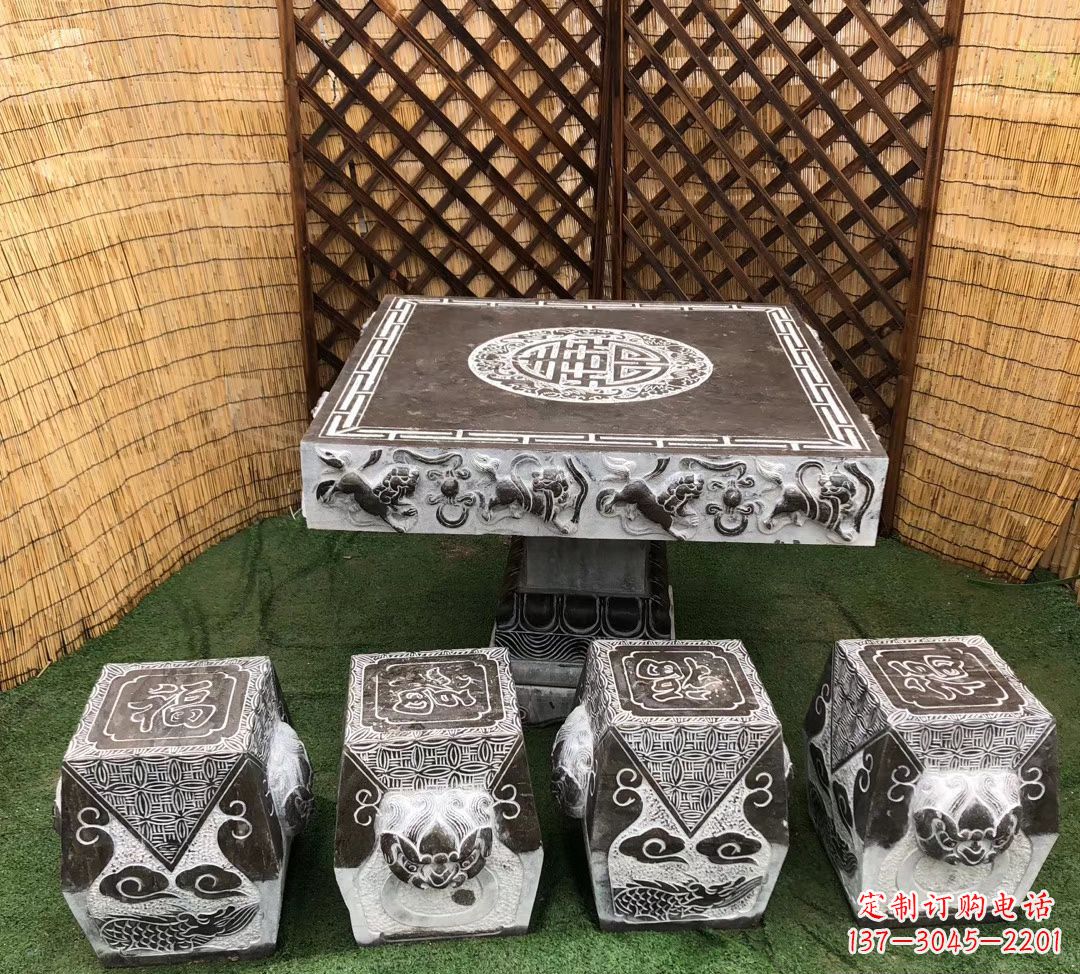 赣州仿古石桌凳公园景观石雕