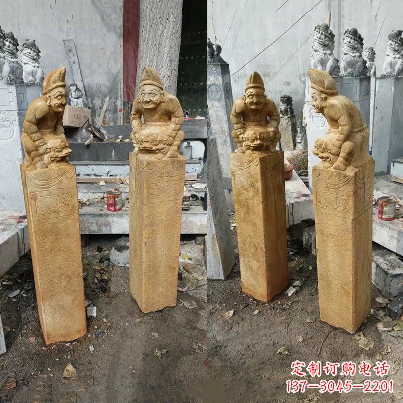 赣州经典仿古拴马桩雕塑