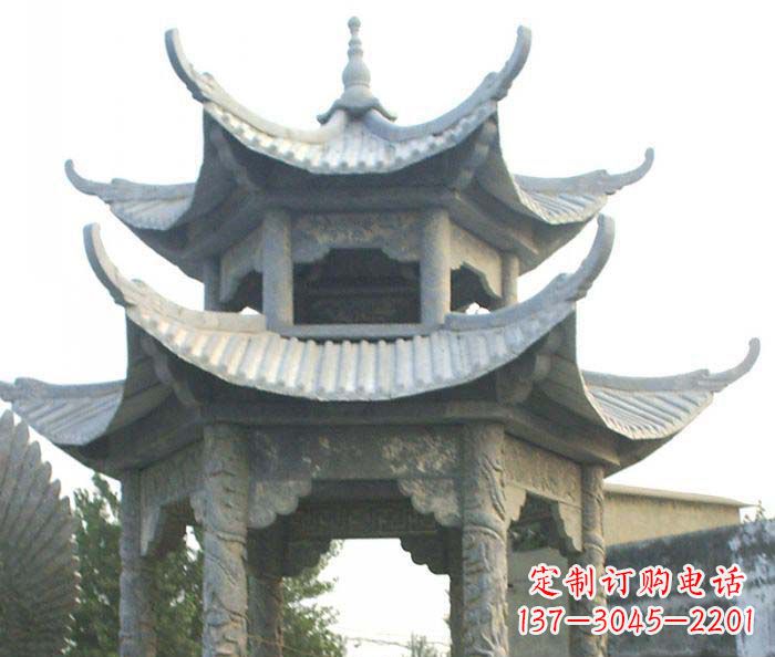 赣州仿古双层石雕凉亭