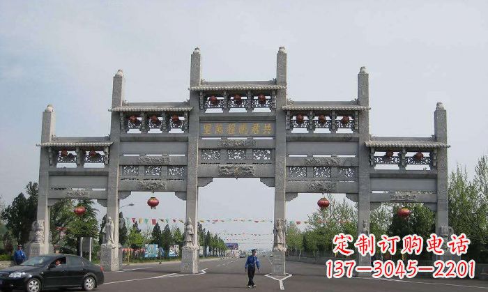 赣州精美仿古石雕牌坊雕塑