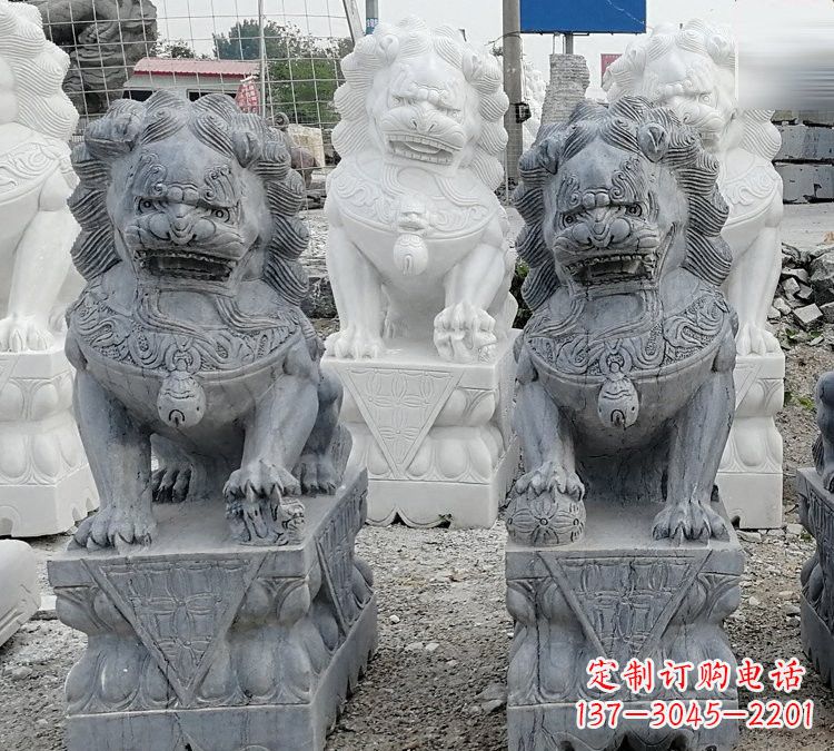 赣州仿古青石狮子塑像