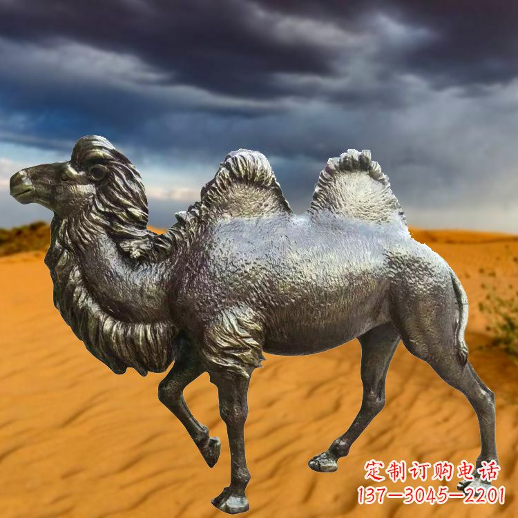 赣州仿铜骆驼玻璃钢动物雕塑
