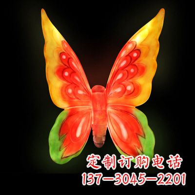 赣州艺术雕塑大号黄色发光蝴蝶
