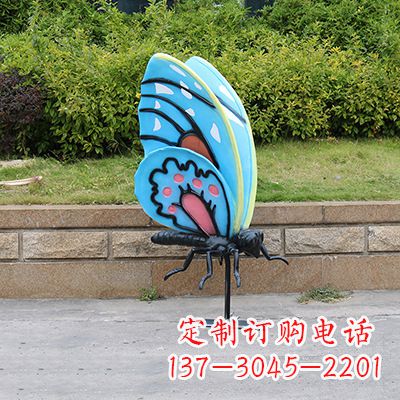 赣州蓝色大号蝴蝶雕塑