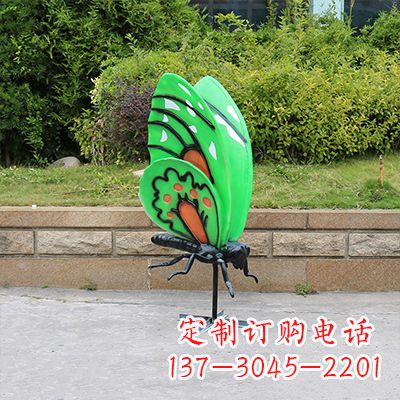 赣州大号蓝色蝴蝶定制雕塑
