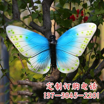 赣州精致风韵,蓝白蝴蝶雕塑