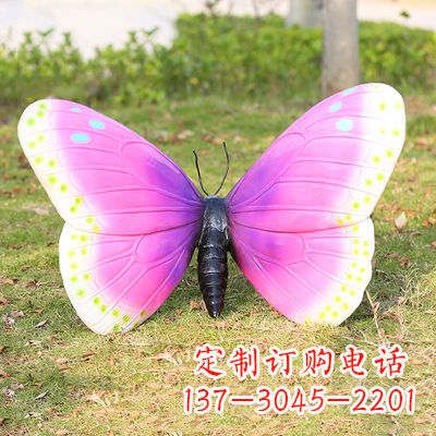 赣州紫白色仿真蝴蝶雕塑