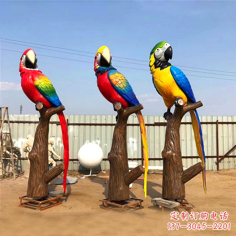 赣州玻璃钢鹦鹉雕塑