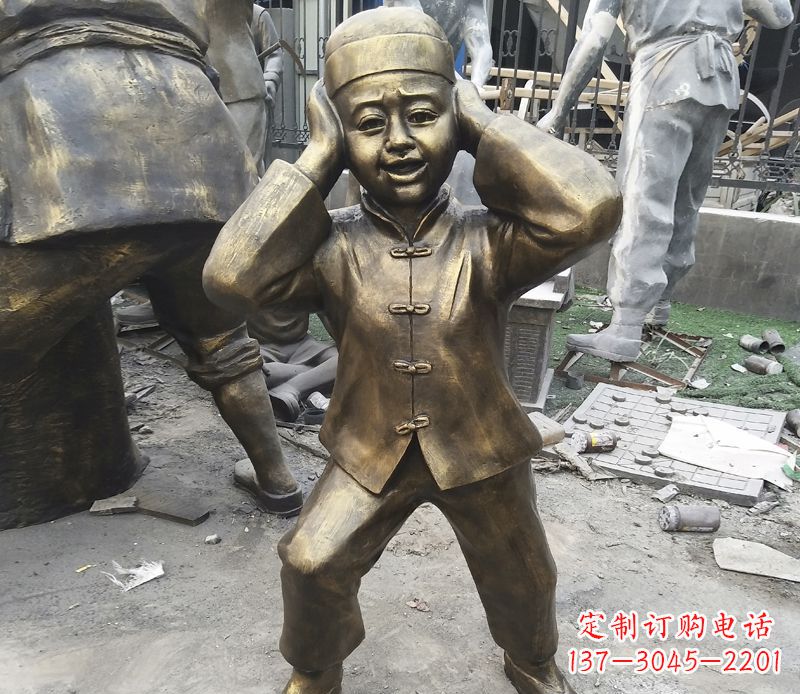 赣州儿童放鞭炮铜雕