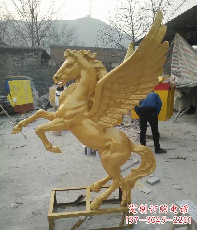 赣州飞马动物铜雕,精美细腻