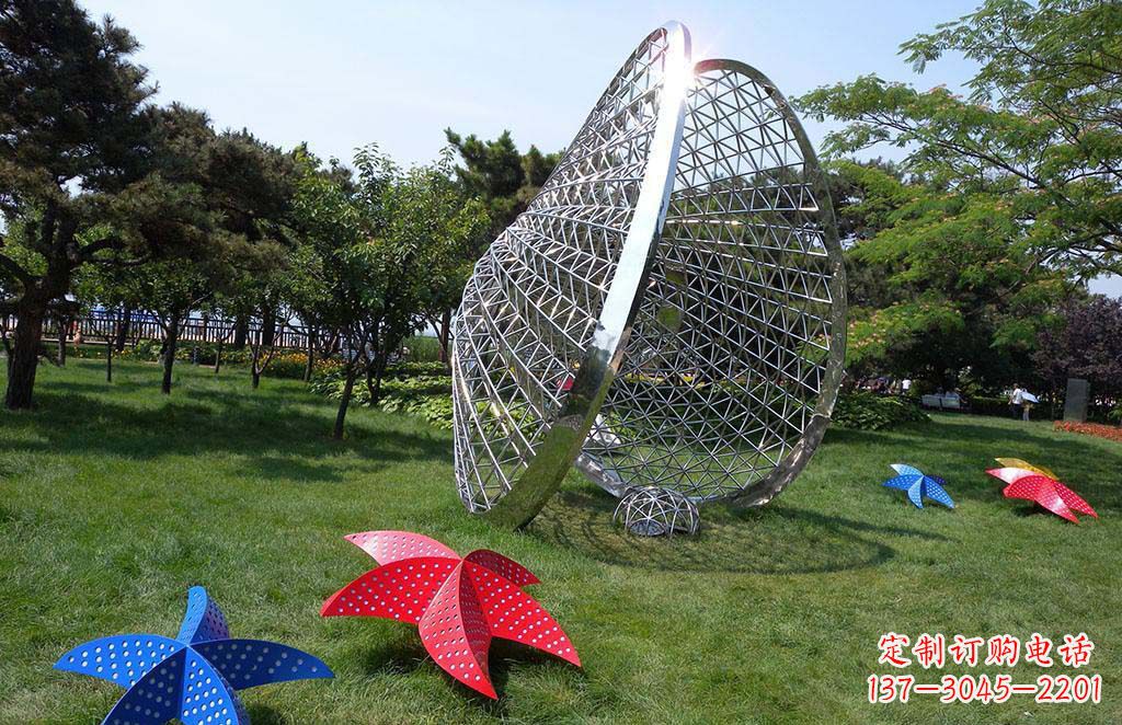 赣州精美不锈钢贝壳海星景观雕塑