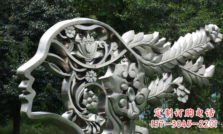赣州美丽如梦不锈钢美女雕塑