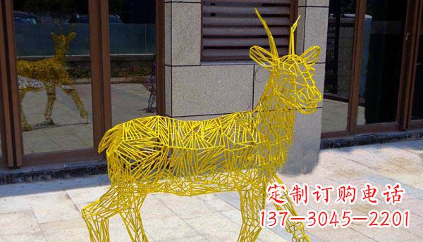 赣州梦幻般的不锈钢小鹿大理石塑像