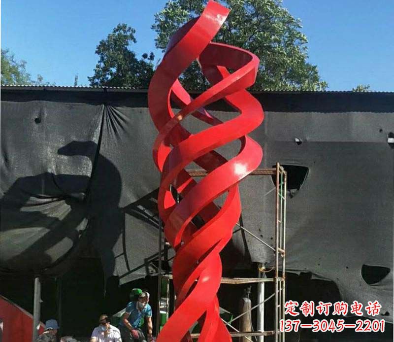 赣州高端不锈钢螺旋飘带景观雕塑