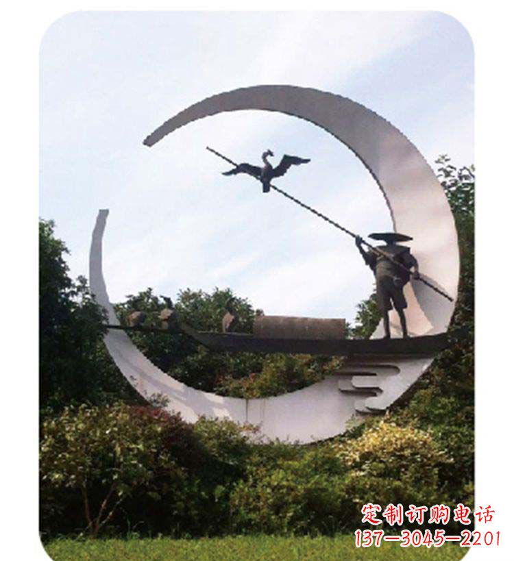 赣州精致美观的不锈钢鸬鹚雕塑