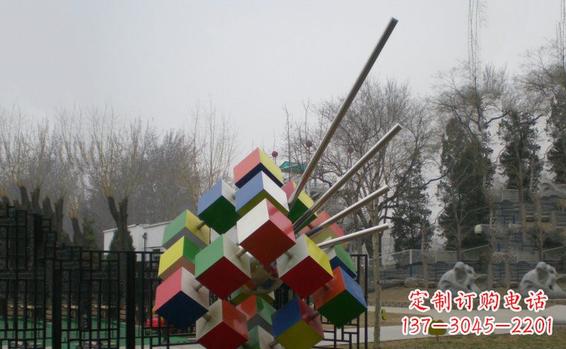 赣州不锈钢魔方雕塑,玩转您的公园