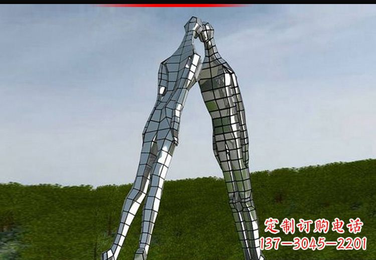 赣州爱的无限,不锈钢情侣人物雕塑