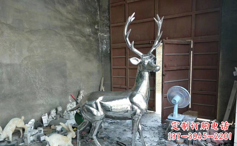 赣州艺术精美的不锈钢鹿装置雕塑