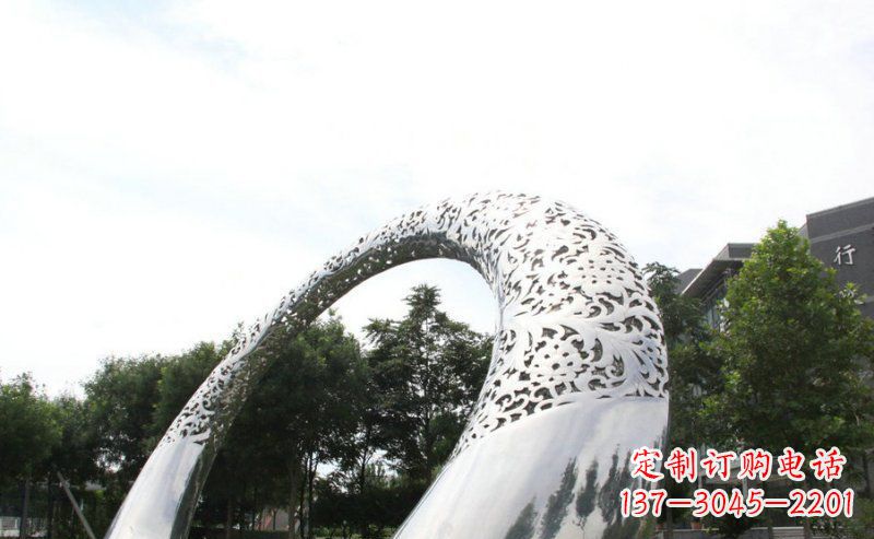 赣州优雅定制不锈钢圆形拱门雕塑