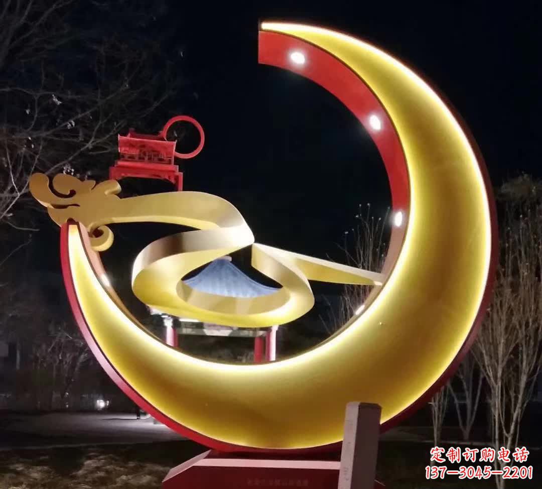 赣州精致不锈钢月亮雕塑