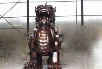 赣州来自古老文化的獬豸铜雕