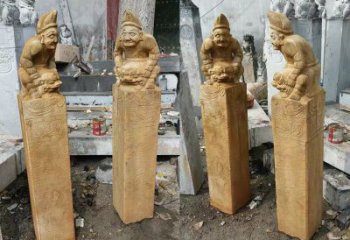 赣州经典仿古拴马桩雕塑