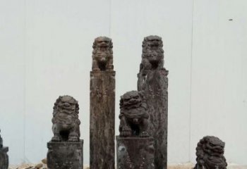 赣州复古风格拴马桩雕塑