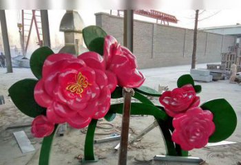 赣州中领雕塑花朵般精美的不锈钢牡丹雕塑