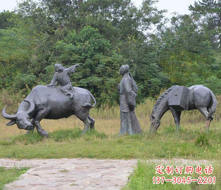 赣州杜牧小品铜雕精致雕刻，传递出朴实之美