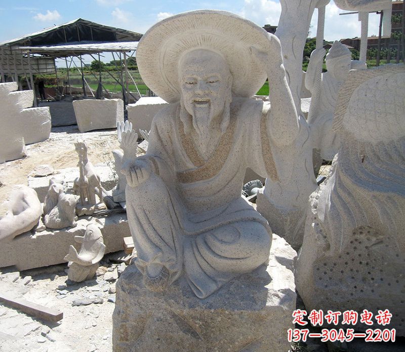 赣州公园姜太公石雕