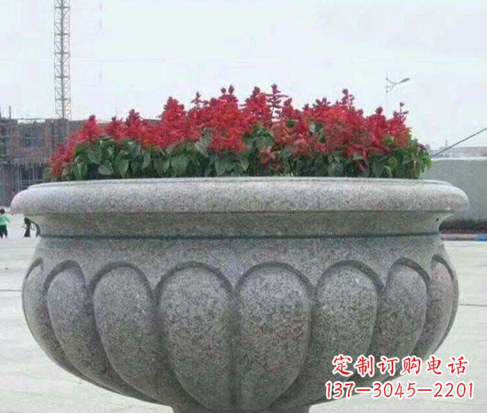 赣州精美大理石花盆雕塑