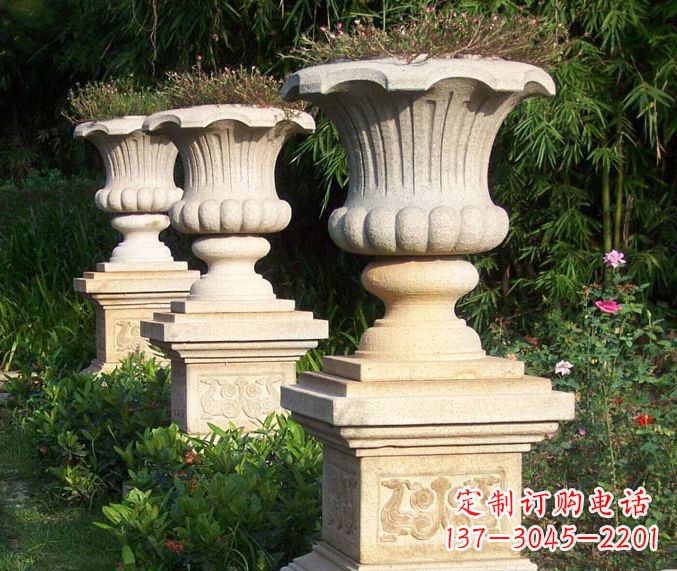赣州高质量大理石花盆石雕