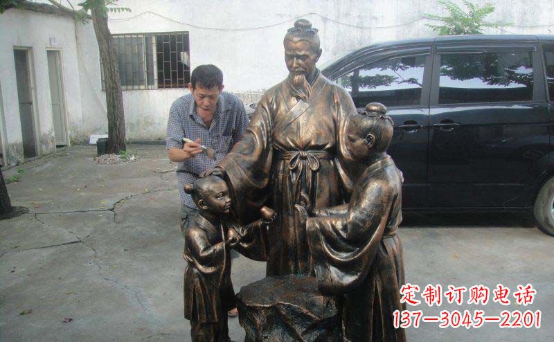 赣州公园孔融让梨景观铜雕
