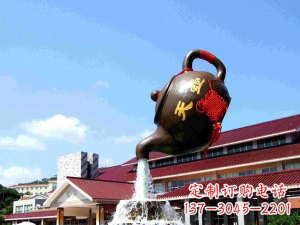 赣州传统铜质茶壶雕塑