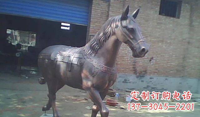 赣州公园马动物铜雕 (4)