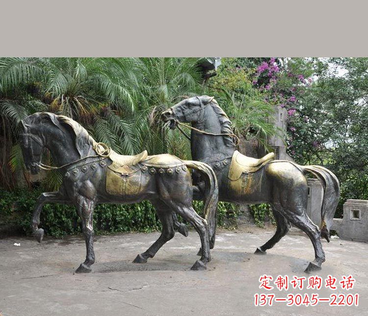 赣州3米大型精美纯铜马鞍雕塑
