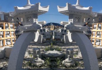 赣州精美大理石镂空石灯雕塑