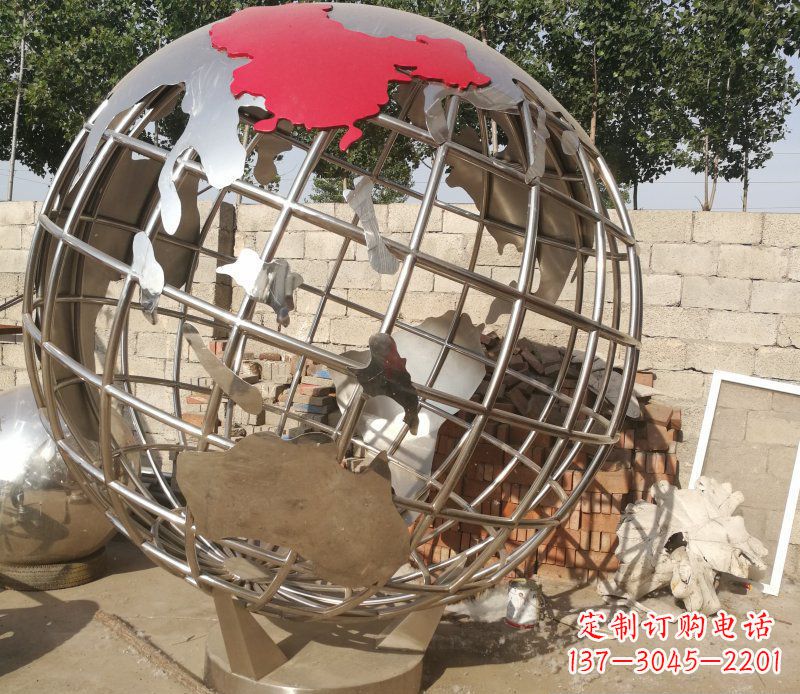 赣州广场不锈钢抽象地球雕塑