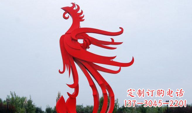 赣州广场不锈钢凤凰雕塑 (3)