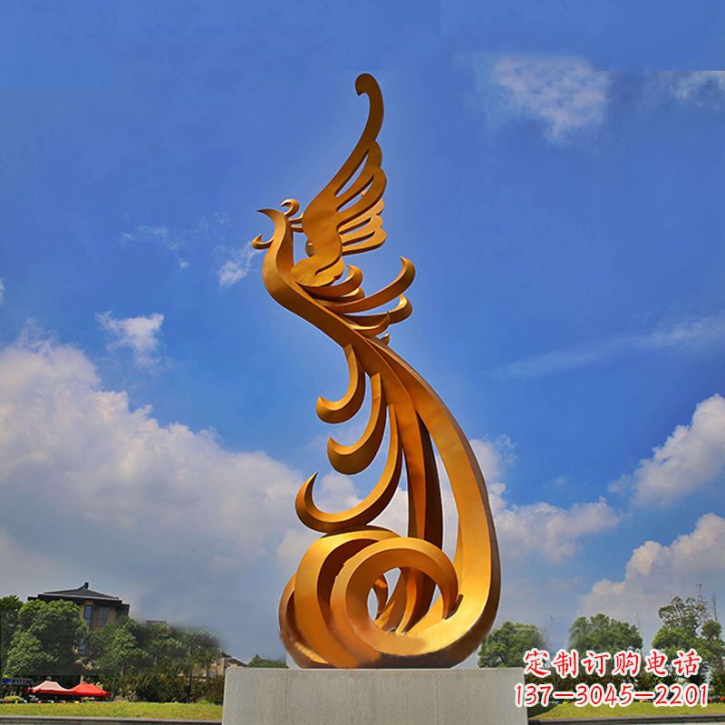 赣州广场大型凤凰不锈钢雕塑