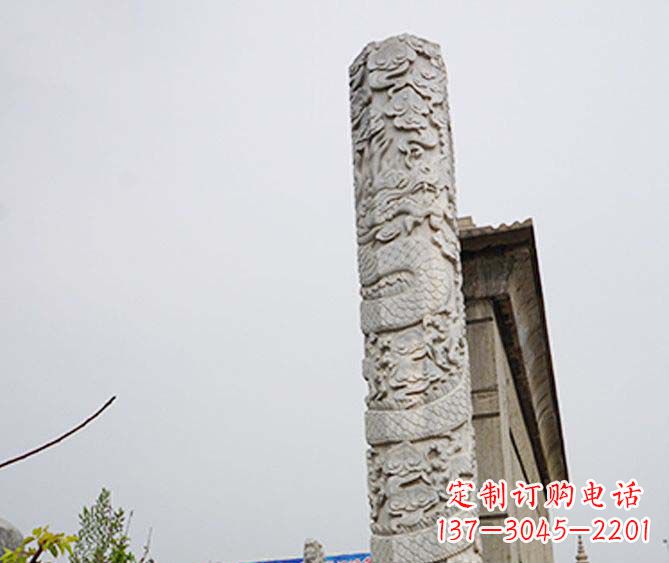赣州精美艺术品,象征霸气,盘龙柱石雕