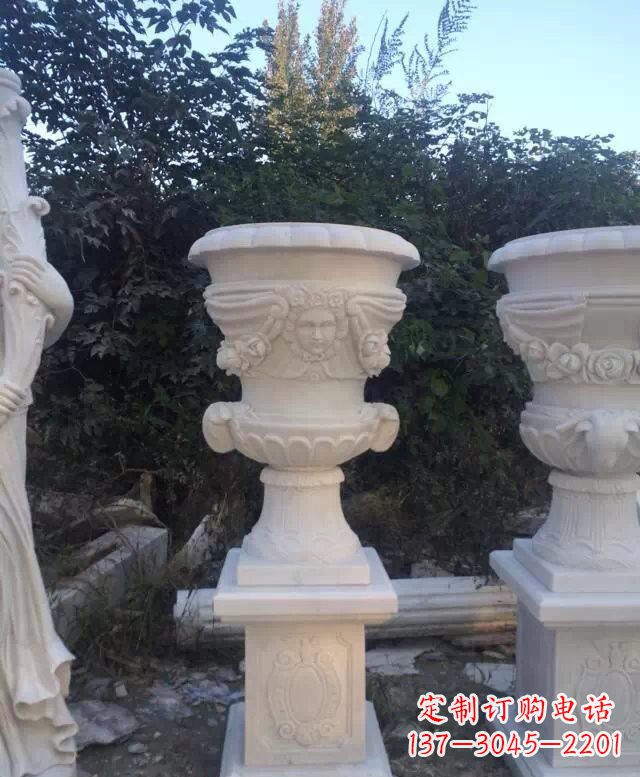 赣州汉白玉艺术雕塑花盆