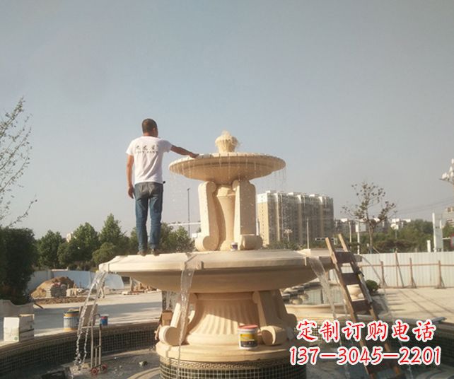 赣州户外多层喷泉石雕_1