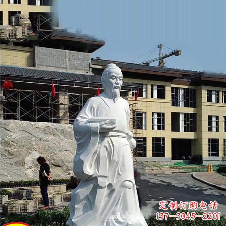 赣州高雅精美的华佗白玉石雕像
