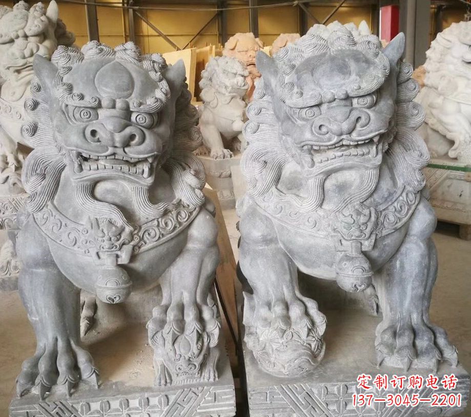 赣州景区南方石狮子石雕 (3)