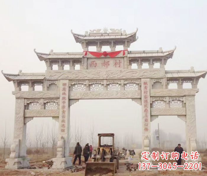 赣州景区三门牌坊石雕 (15)
